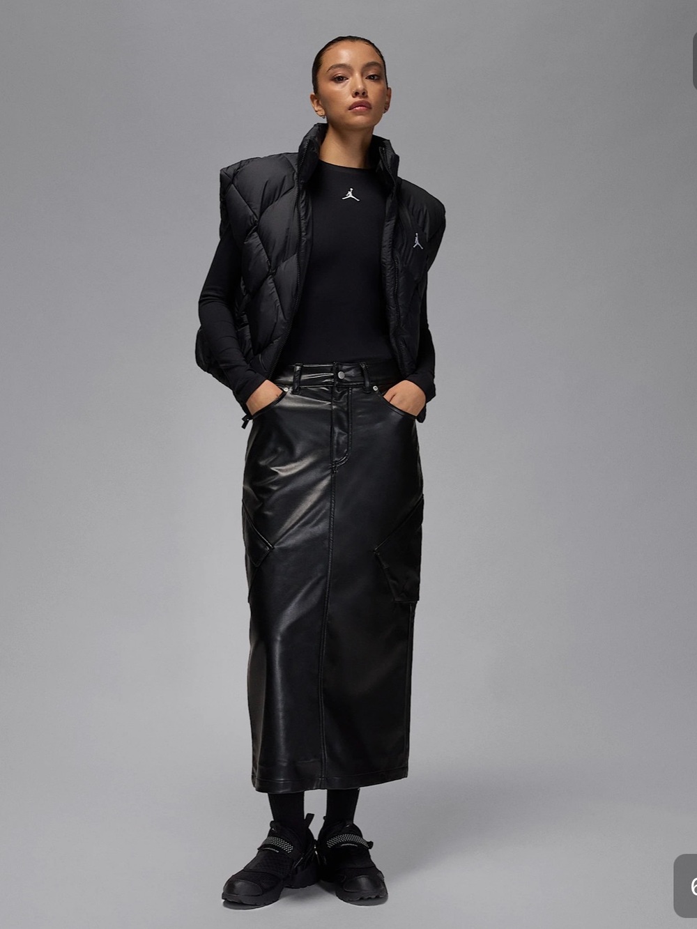 NWT Jordan Flight Chicago Faux Leather Skirt